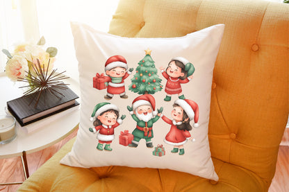Christmas Kids Watercolor Clipart PNG Bundle