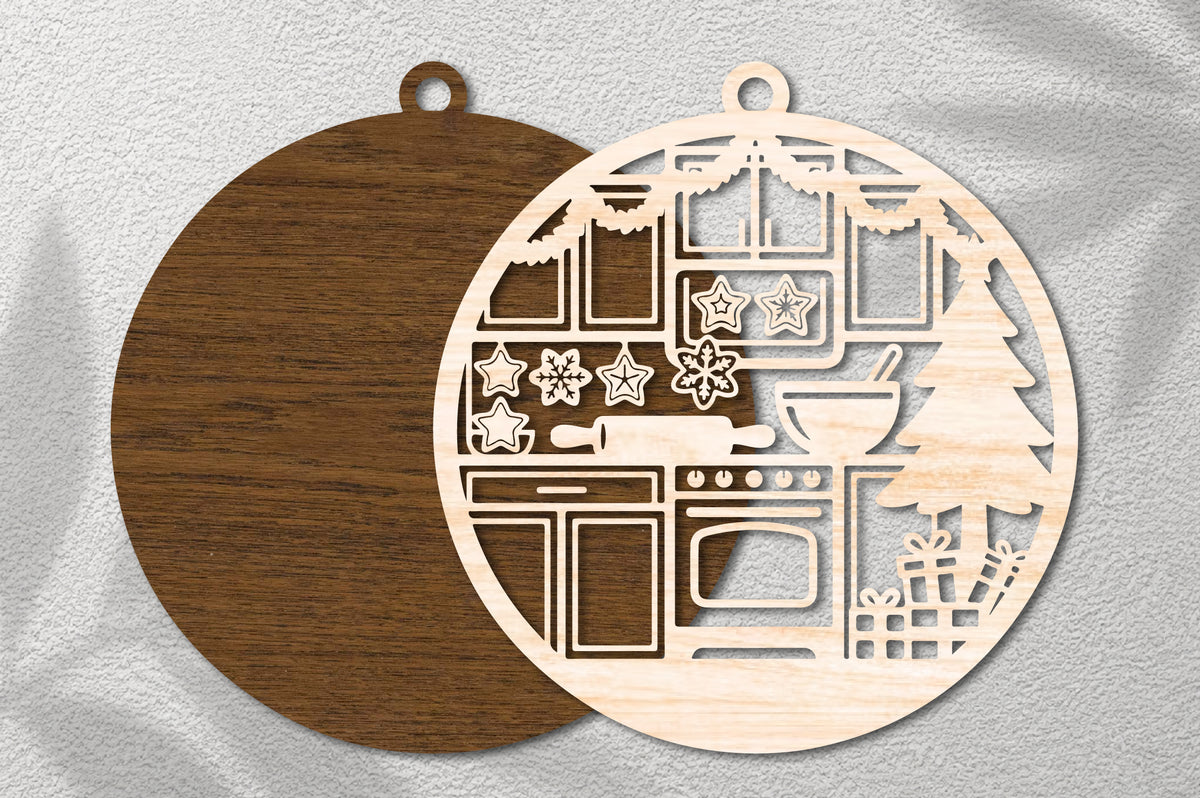 Christmas Kitchen Ornament SVG | Holiday Kitchen Laser Cut Design