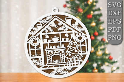 Christmas Kitchen Ornament SVG | Cozy Holiday Kitchen Laser Cut Design