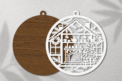 Christmas Kitchen Ornament SVG | Cozy Holiday Kitchen Laser Cut Design