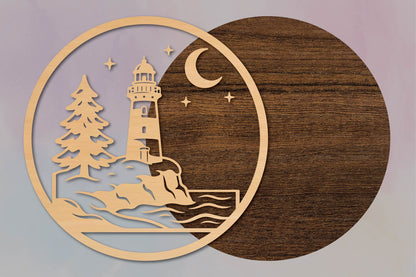Christmas Lighthouse Laser Cut SVG