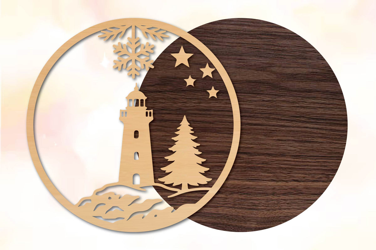 Christmas Lighthouse SVG