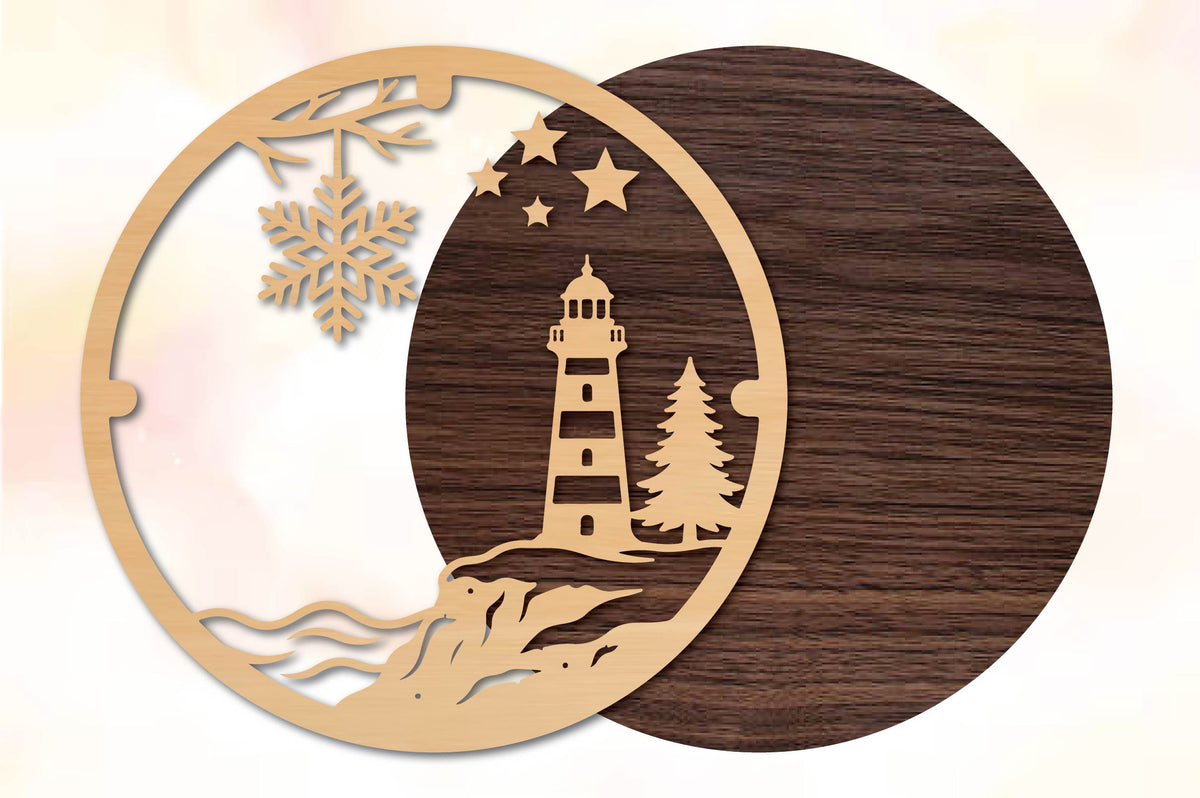 Christmas Lighthouse SVG