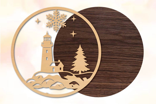 Christmas Lighthouse SVG
