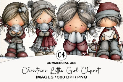 Christmas Little Girl Clipart PNG