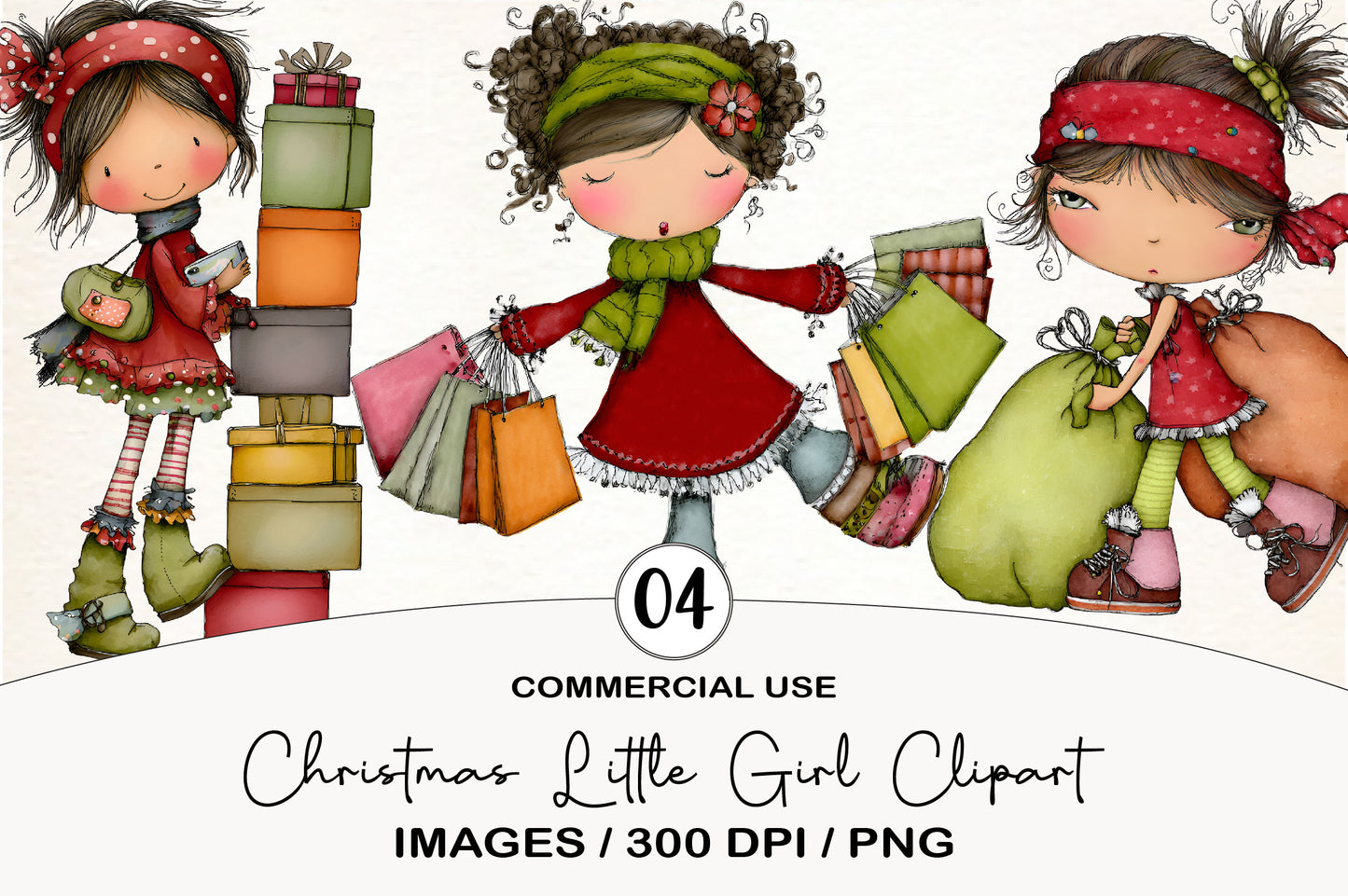 Christmas Little Girl Clipart PNG