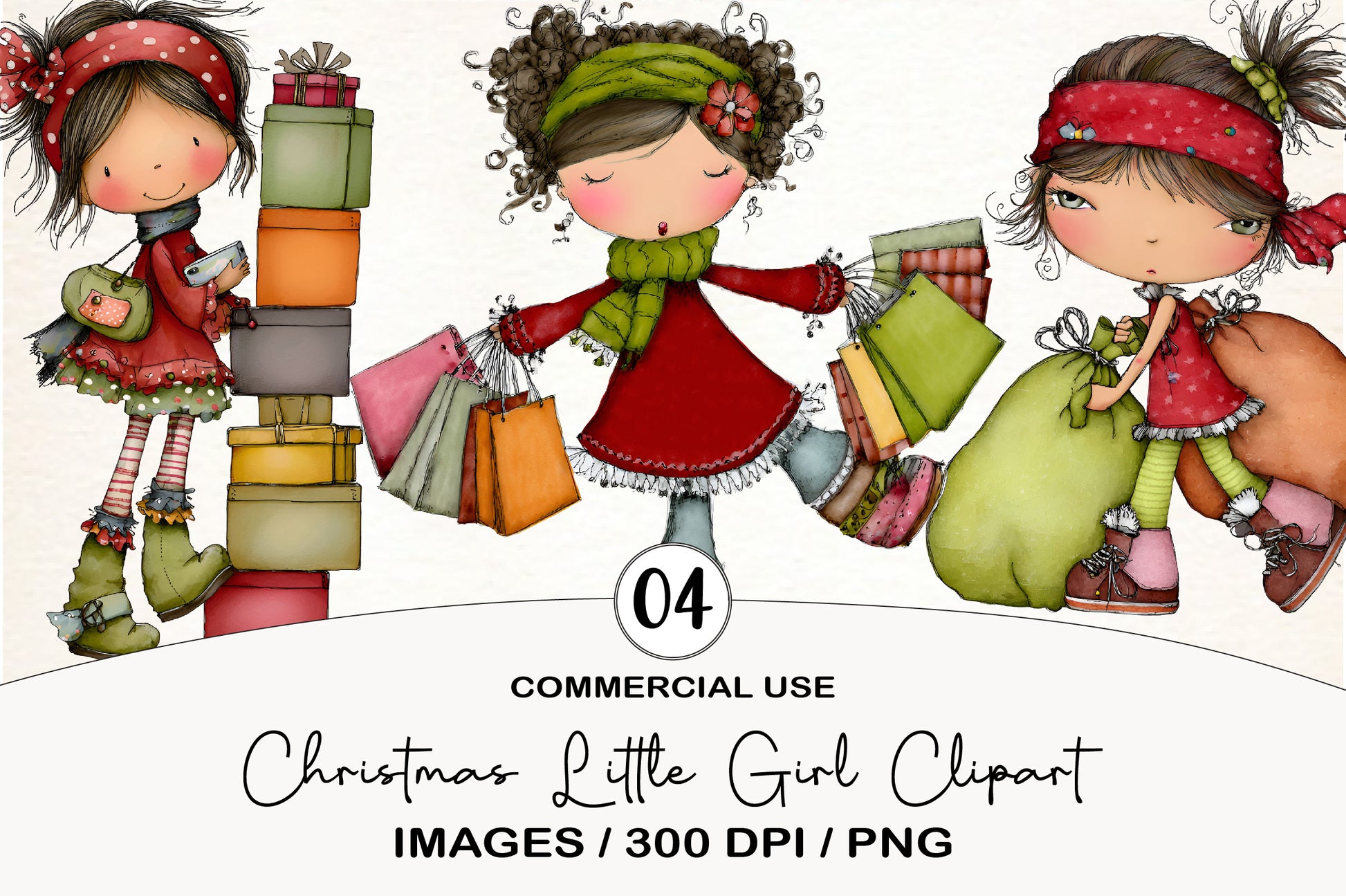 Christmas Little Girl Clipart PNG