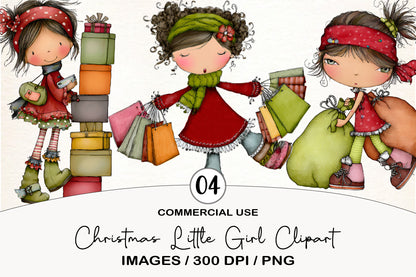 Christmas Little Girl Clipart PNG