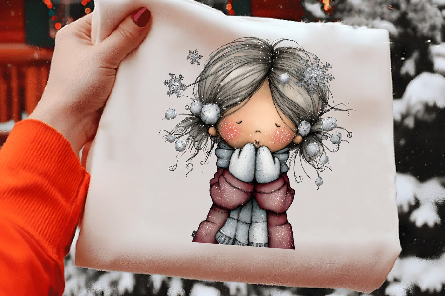 Christmas Little Girl Clipart PNG