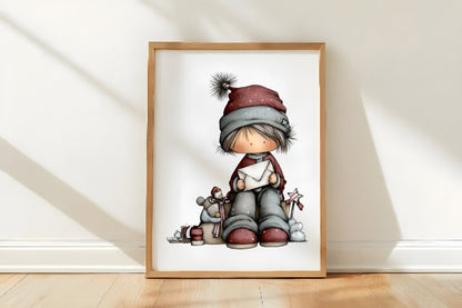 Christmas Little Girl Clipart PNG
