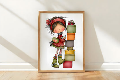 Christmas Little Girl Clipart PNG
