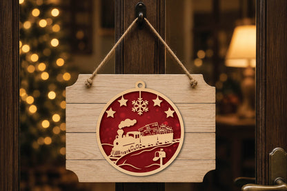 Christmas Mail Train Ornament Laser Cut SVG