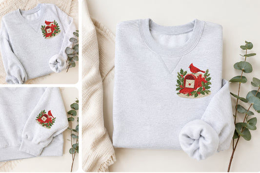 Cardinal Birdhouse Embroidery Design
