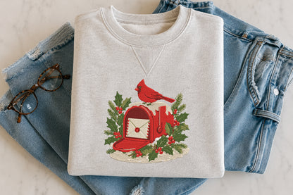 Cardinal Birdhouse Embroidery Design