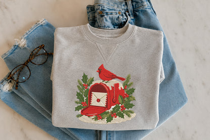Cardinal Birdhouse Embroidery Design