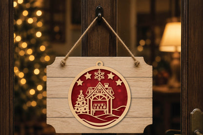 Christmas Market Stall Ornament Laser Cut SVG