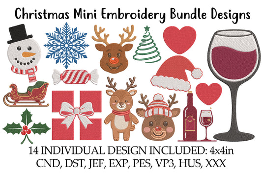 Christmas Mini Embroidery Bundle