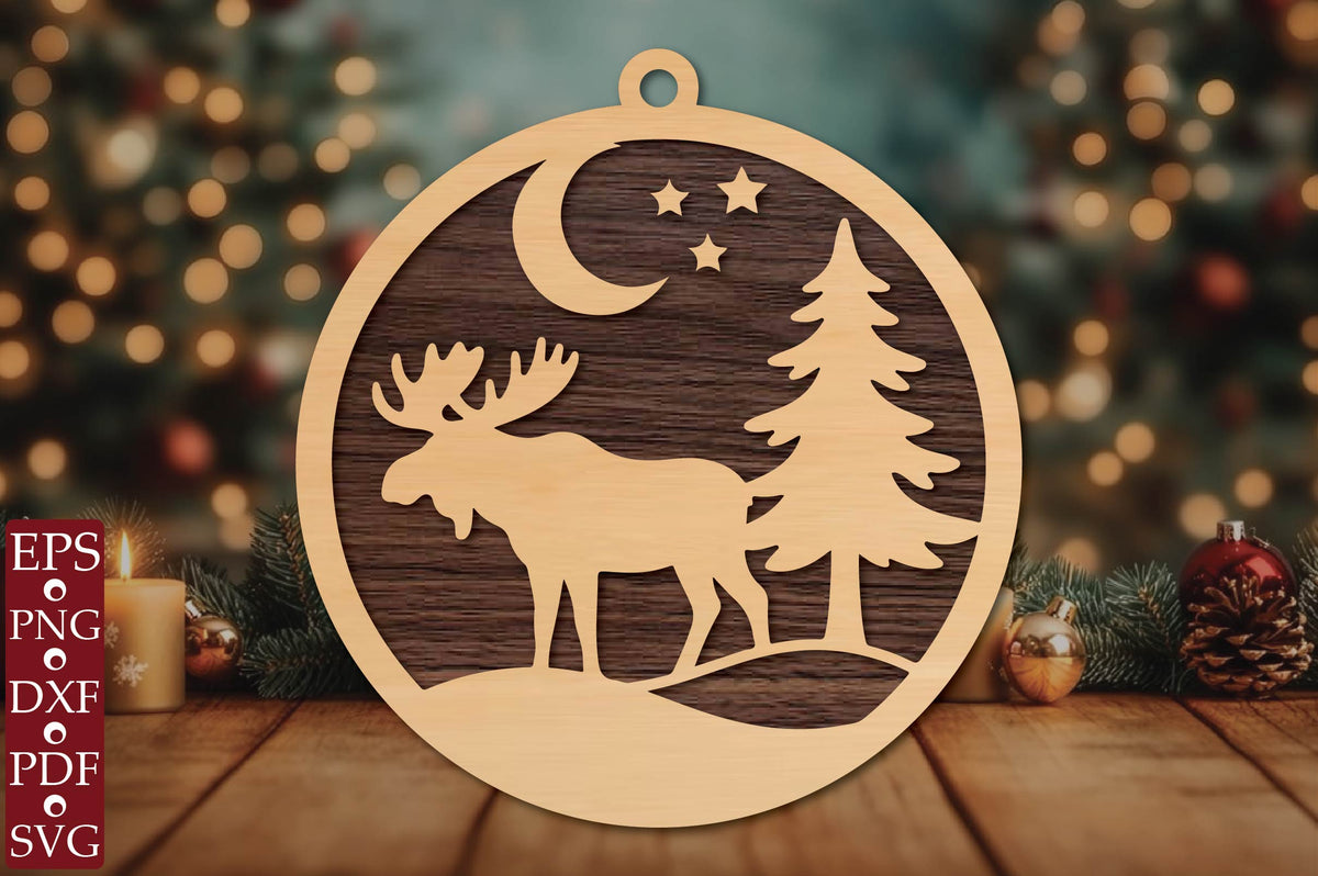 Christmas Moose Laser Cut SVG