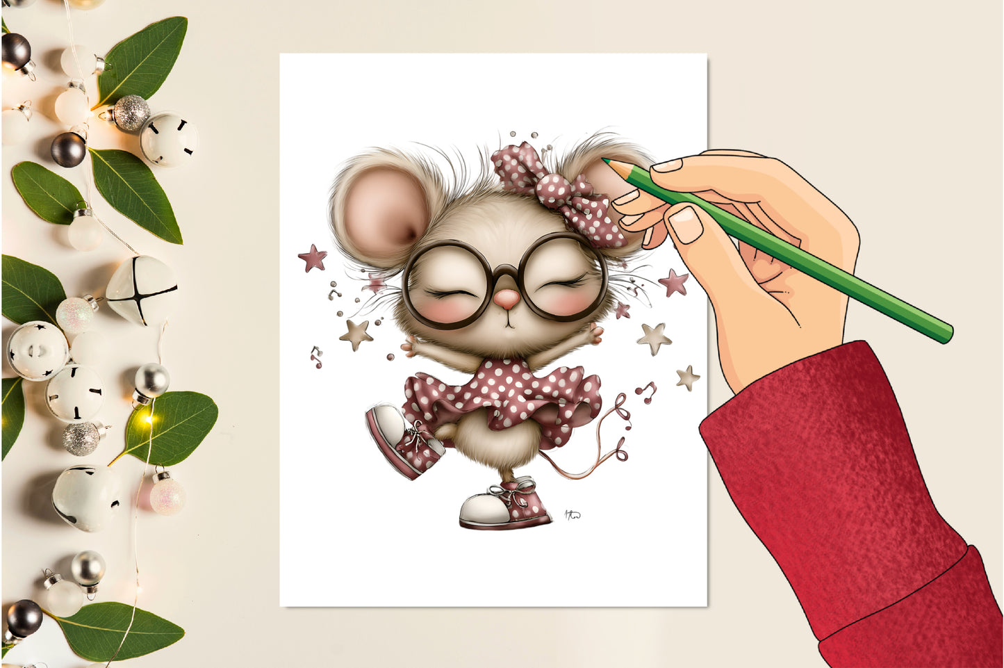 Christmas Mouse Clipart Bundle PNG