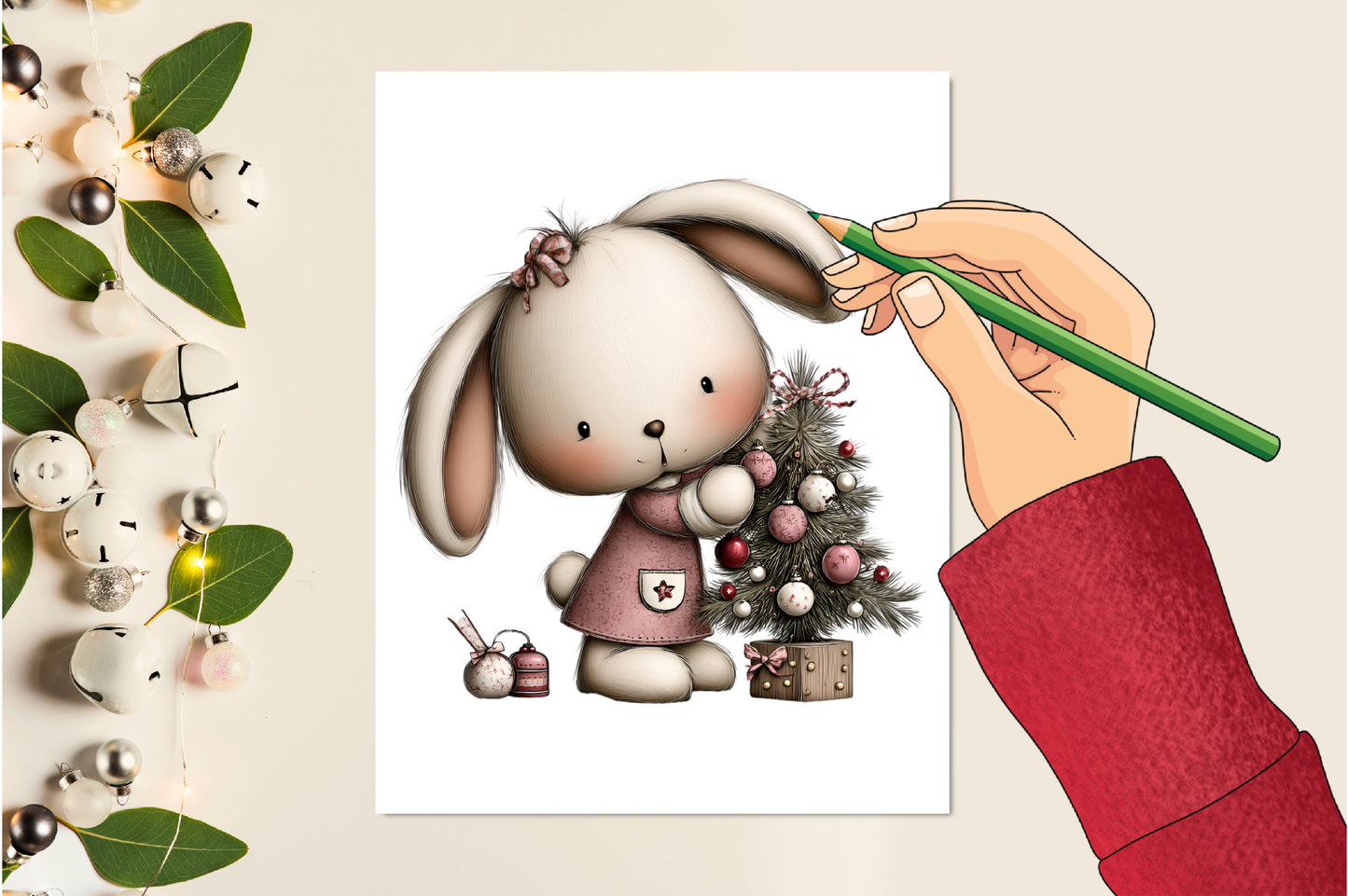 Christmas Bunny Clipart Bundle PNG