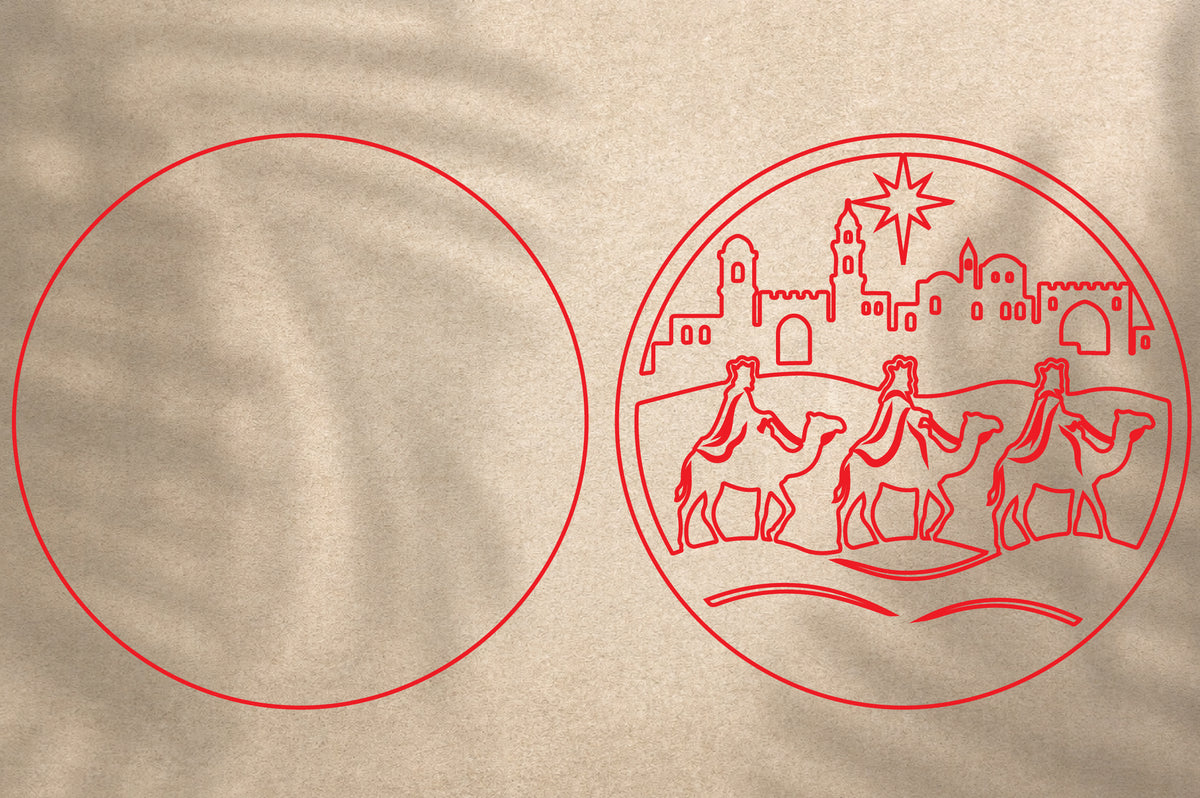 Christmas Nativity Scene Ornament Laser Cut SVG | Holy Night Christmas Ornament