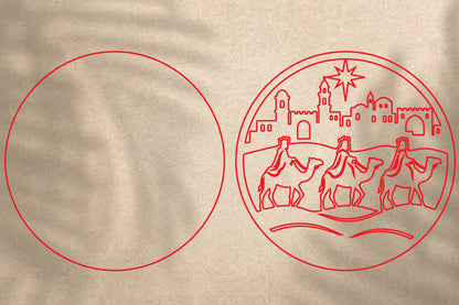 Christmas Nativity Scene Ornament Laser Cut SVG | Holy Night Christmas Ornament