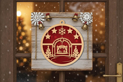Christmas Nativity Ornament Laser Cut SVG