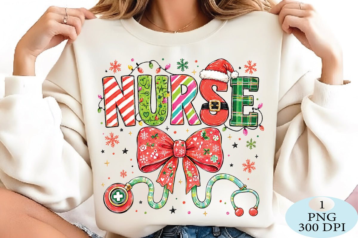 Christmas Nurse Bow Stethoscope PNG