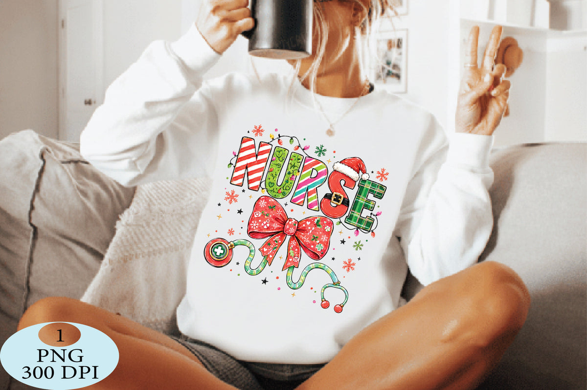 Christmas Nurse Bow Stethoscope PNG