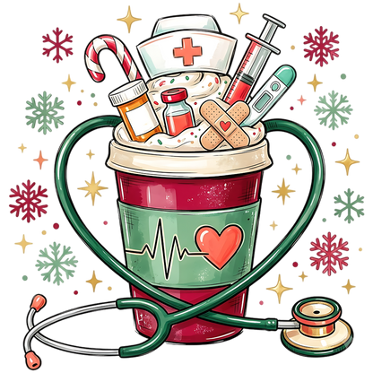 Christmas Nurse Coffee Cup PNG