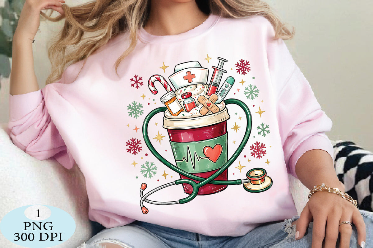 Christmas Nurse Coffee Cup PNG