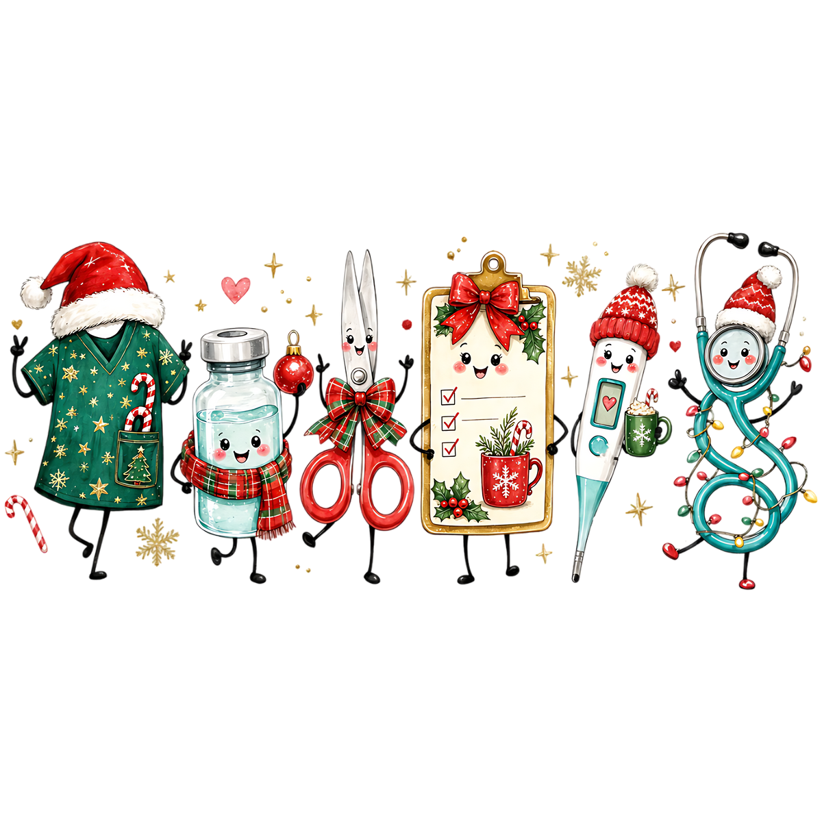 Christmas Nurse Medical Clipart PNG