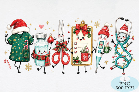 Christmas Nurse Medical Clipart PNG
