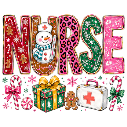 Christmas Nurse Snowman Leopard PNG