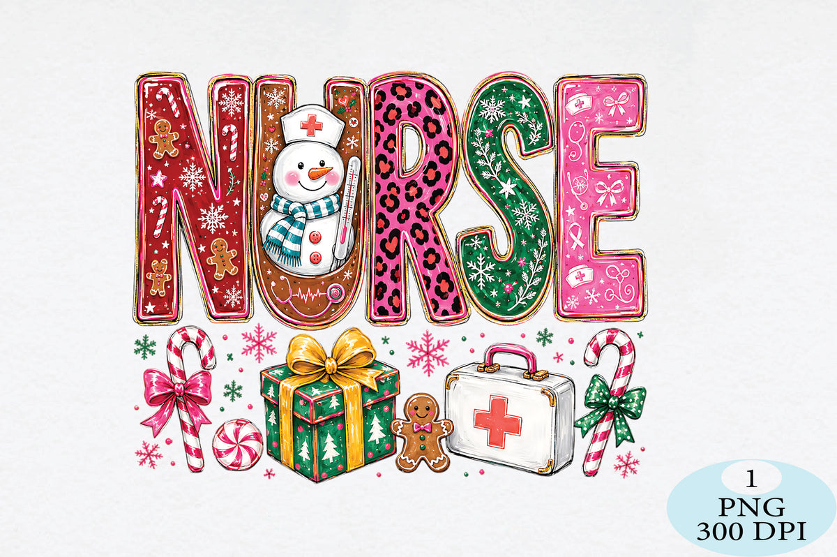 Christmas Nurse Snowman Leopard PNG