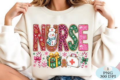 Christmas Nurse Snowman Leopard PNG