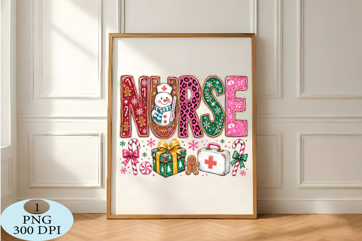 Christmas Nurse Snowman Leopard PNG