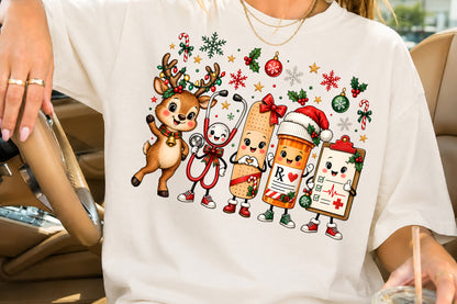 Christmas Nurse Squad PNG Sublimation Clipart