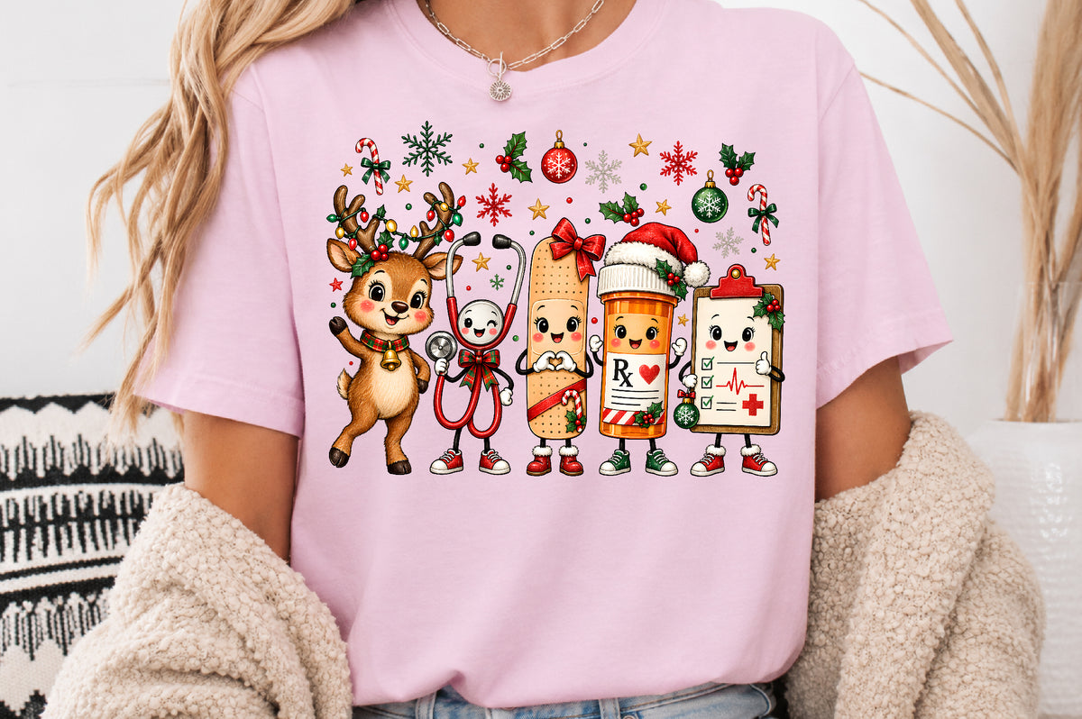 Christmas Nurse Squad PNG Sublimation Clipart