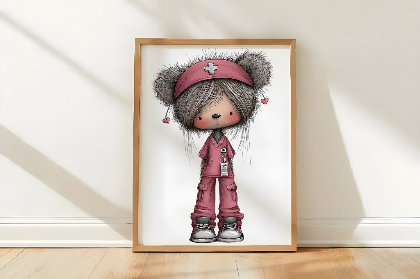 Christmas Nurse Teddy Bear Clipart PNG Bundle | Cute Watercolor Holiday Nurse Bear Clipart