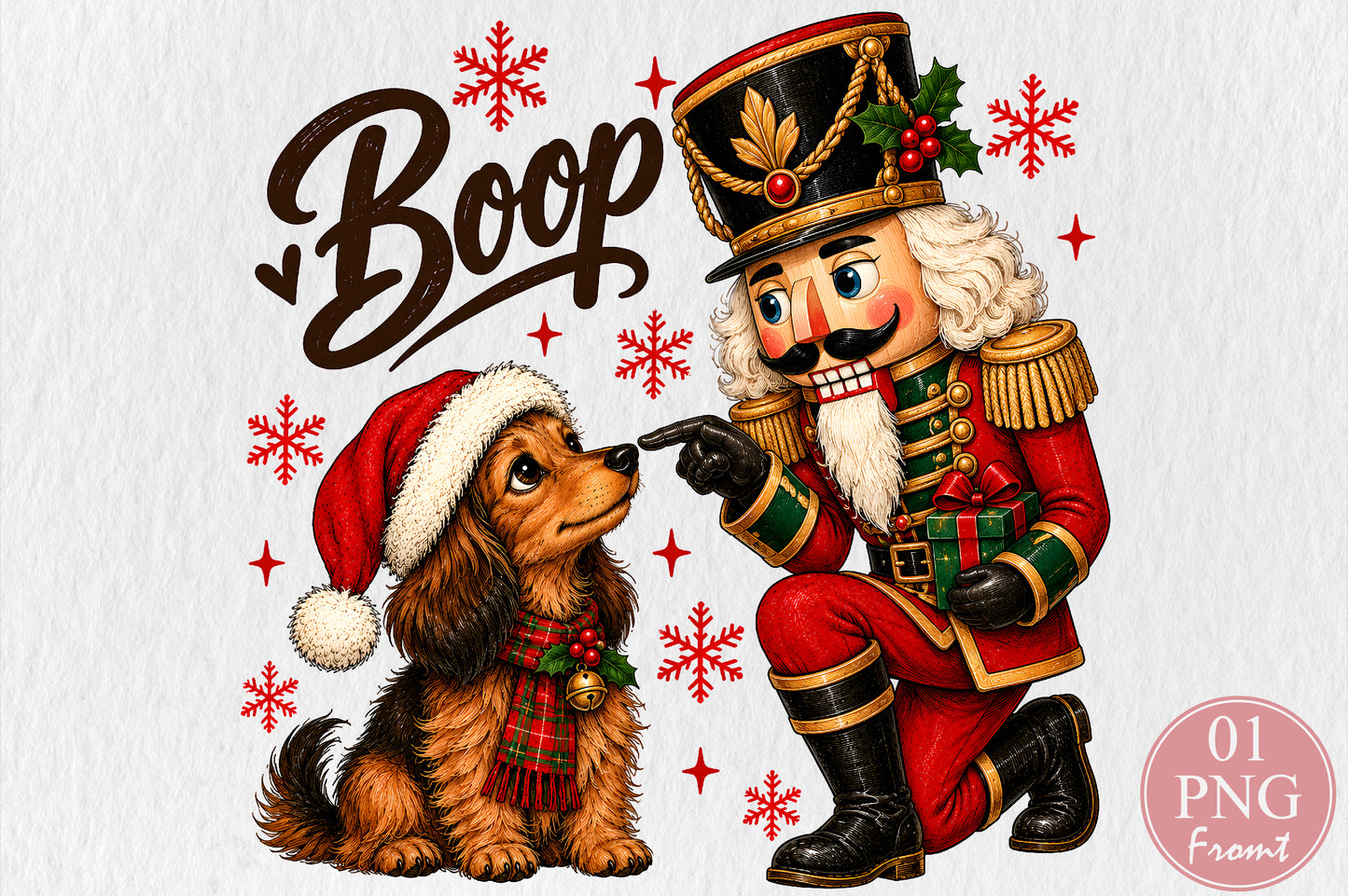 Christmas Nutcracker Boop Dog PNG