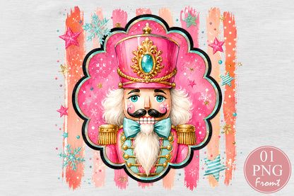 Christmas Nutcracker PNG Pink Pastel Holiday Soldier Sublimation Design