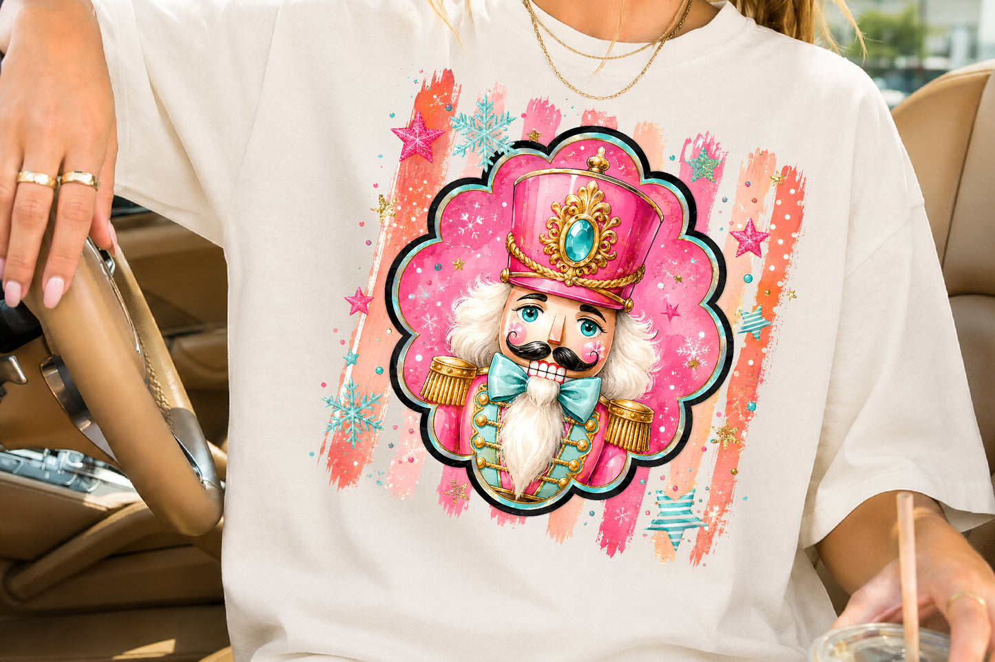 Christmas Nutcracker PNG Pink Pastel Holiday Soldier Sublimation Design