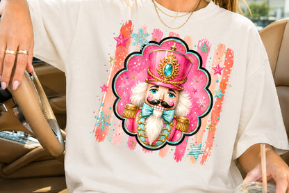 Christmas Nutcracker PNG Pink Pastel Holiday Soldier Sublimation Design