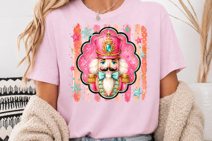 Christmas Nutcracker PNG Pink Pastel Holiday Soldier Sublimation Design