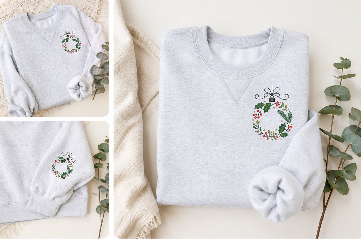 Christmas Wreath Embroidery Design