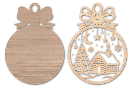 Christmas House Ornament Laser Cut SVG