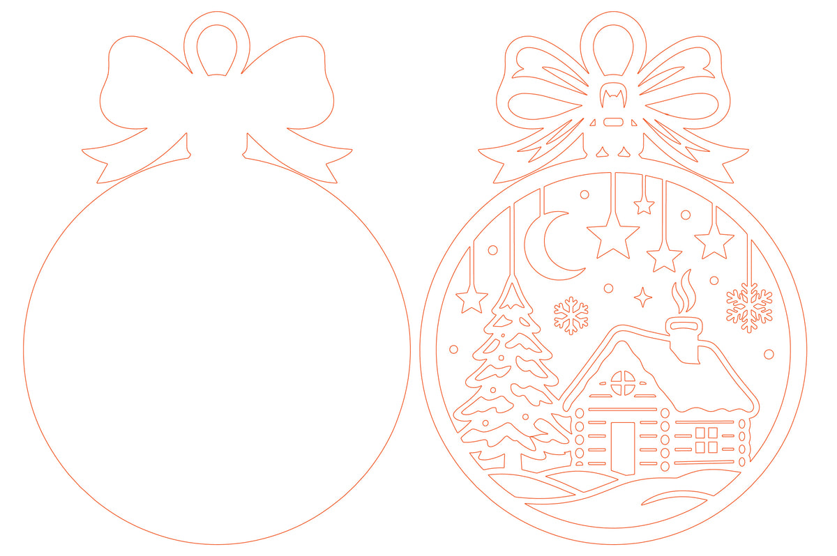 Christmas House Ornament Laser Cut SVG