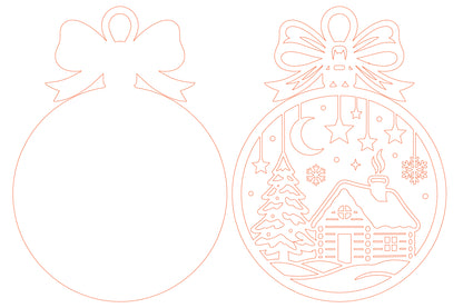 Christmas House Ornament Laser Cut SVG