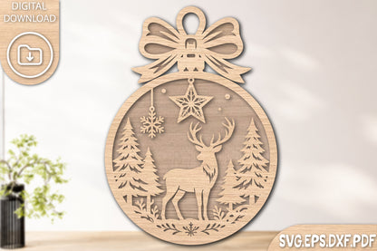 Christmas Deer Ornament SVG